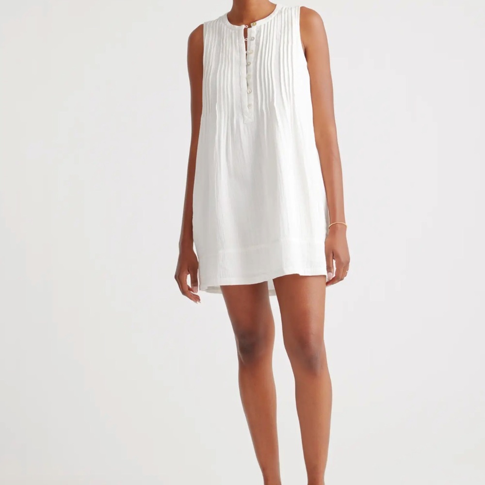 Quince Chic White Sleeveless Dress